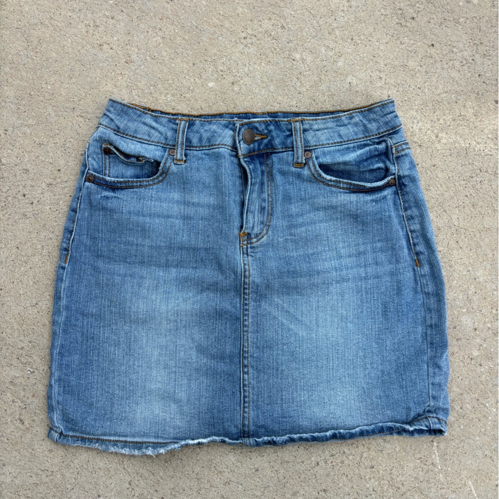 Blue denim skirt